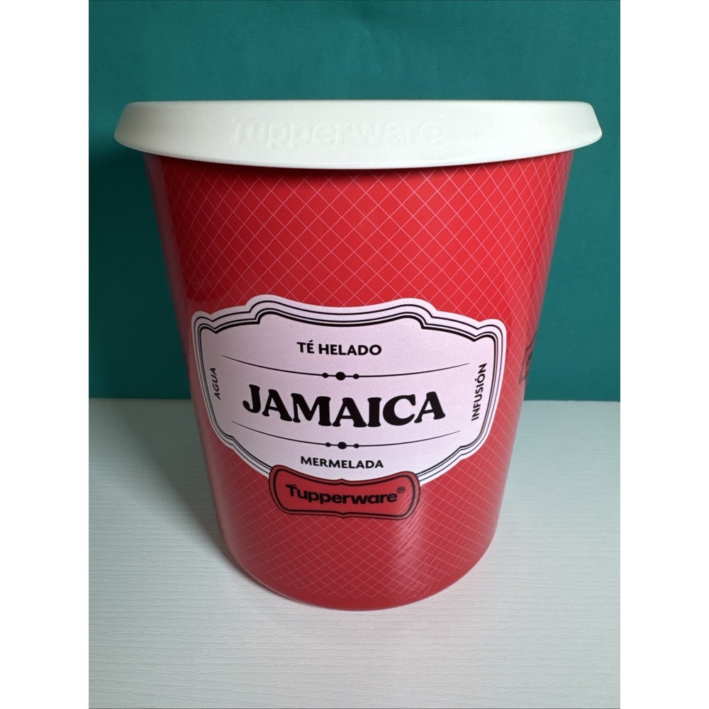 Tupperware One Touch Canister Red "Jamaica"   12.5 Cup (C) Spanish New Red C